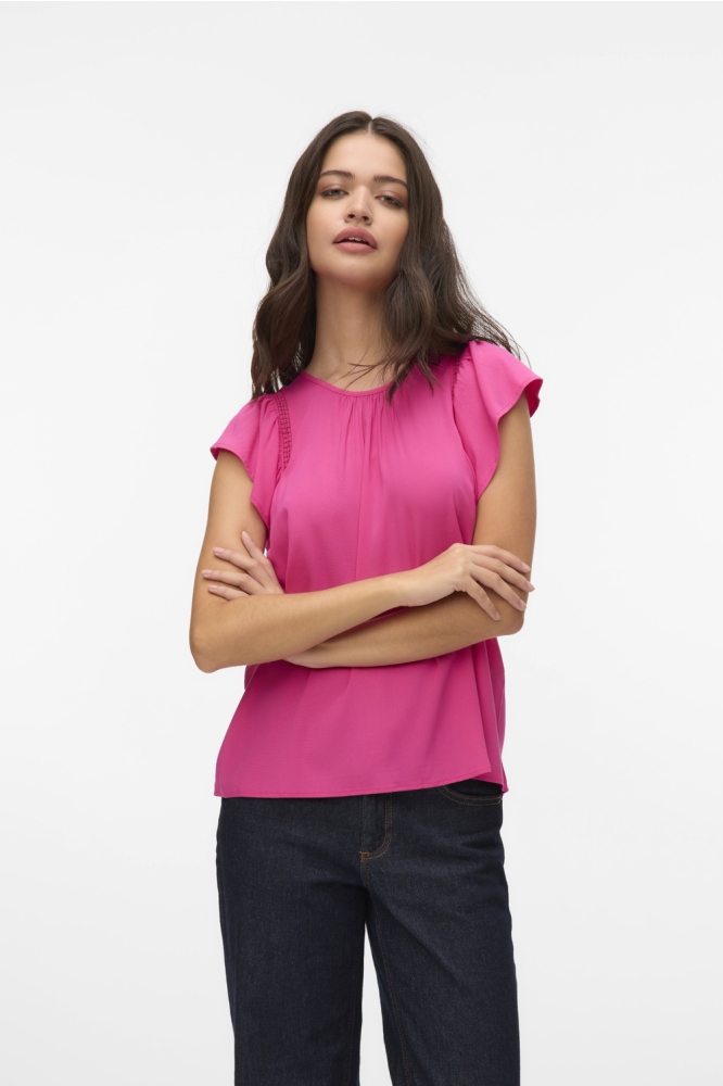 VMBELLA SS LACE TOP WVN GA NOOS 10325248 CABARET